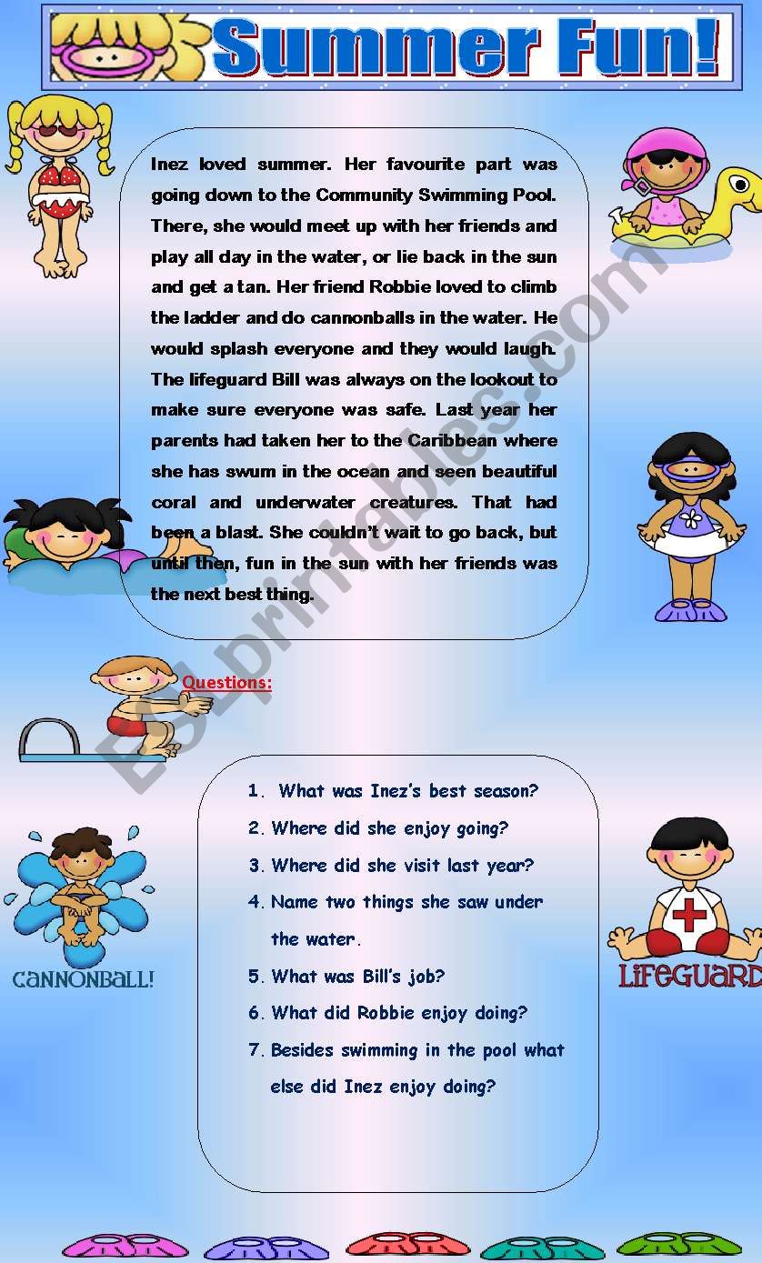 Summer Fun worksheet
