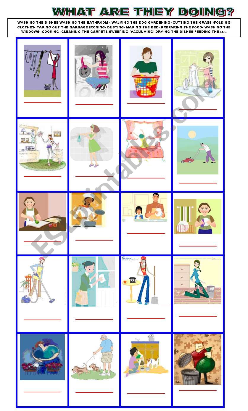 chores in the house worksheet