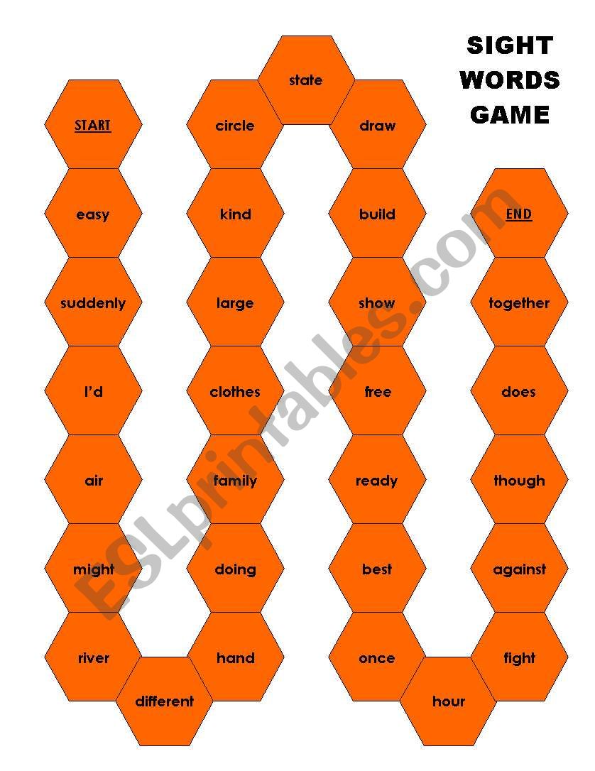 Sight Word Game 4 worksheet