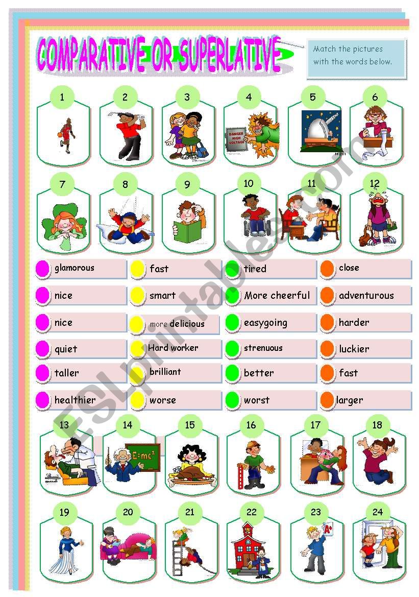 COMPARATIVES AND SUPERLATIVES worksheet