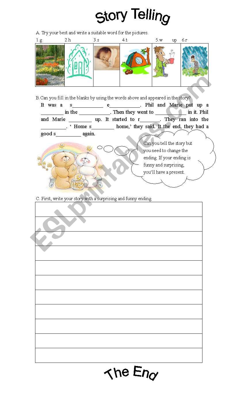 story writing worksheet