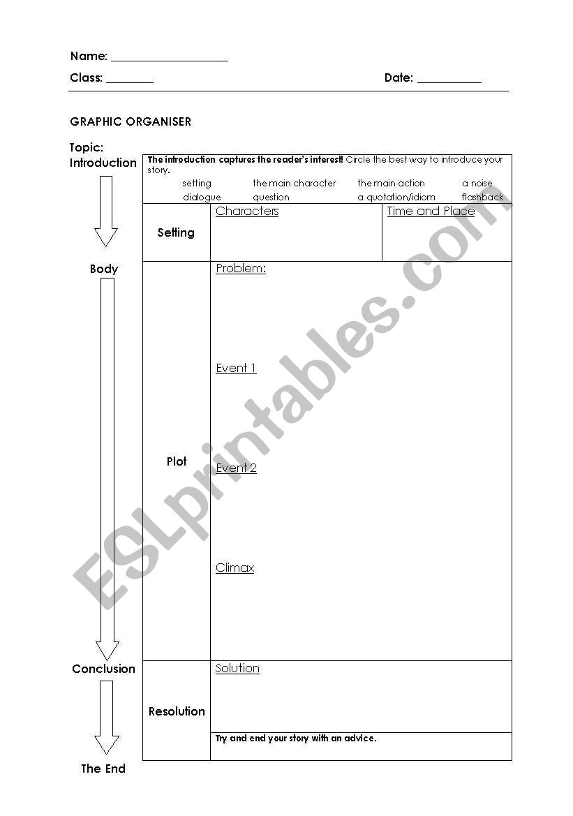 Graphic Organiser worksheet