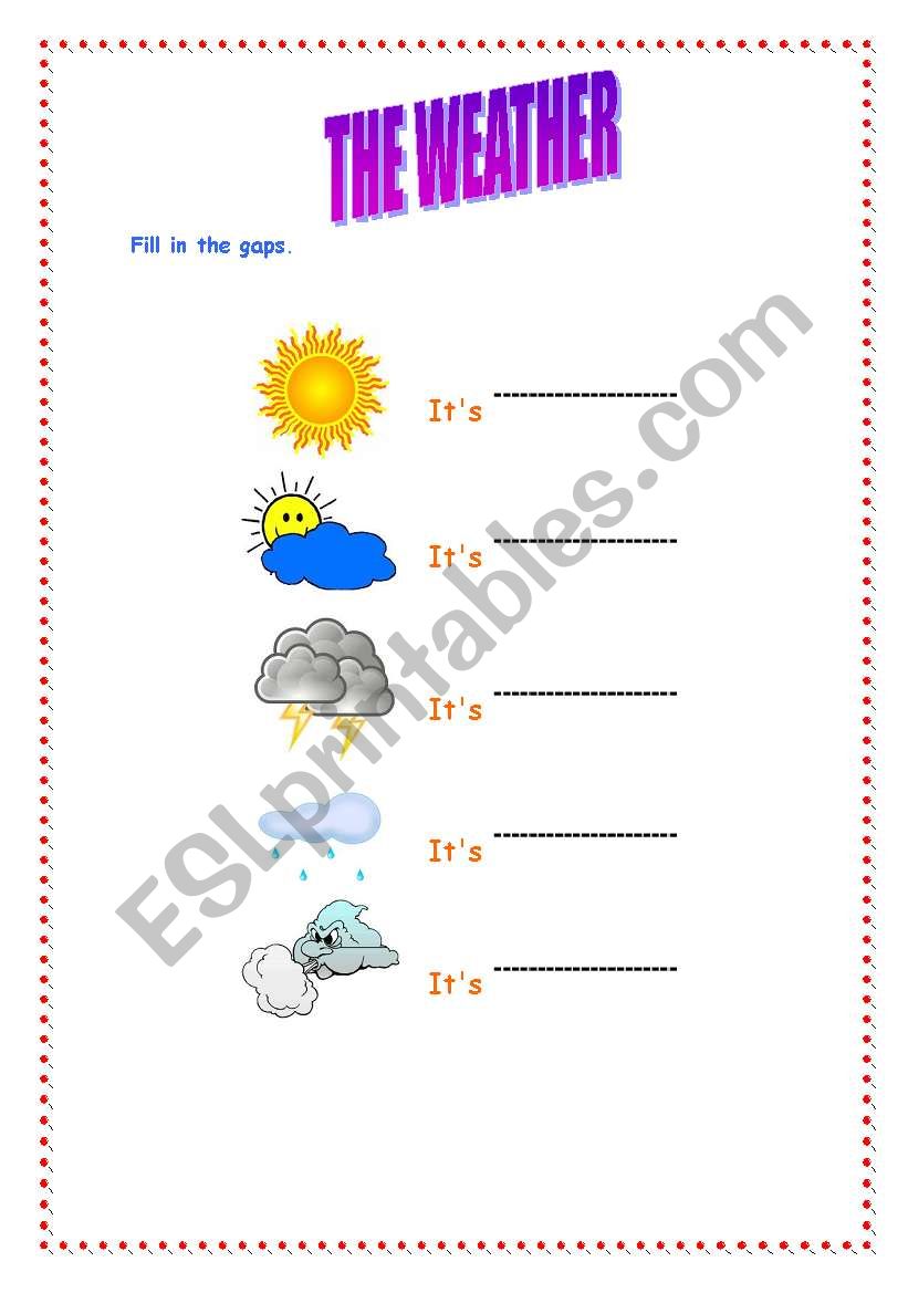 The weather. worksheet