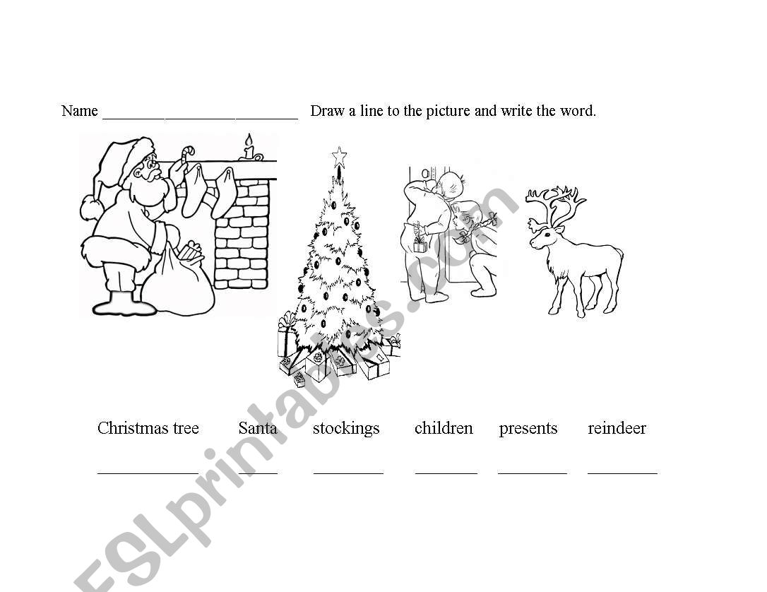 Christmas Vocabulary worksheet