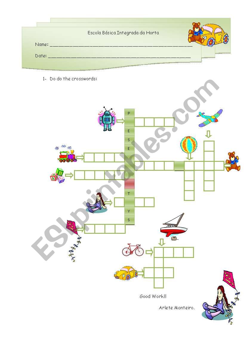 Toys worksheet