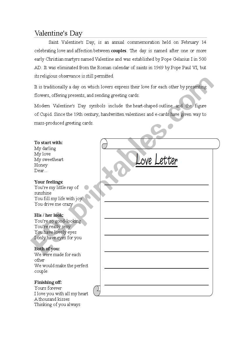  Valentines Day worksheet