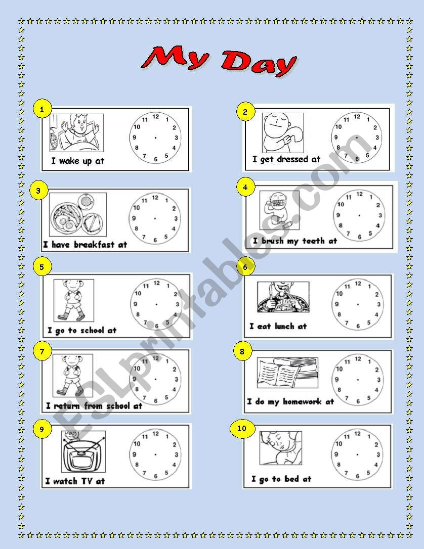 My Day - Time & Daily Routine worksheet