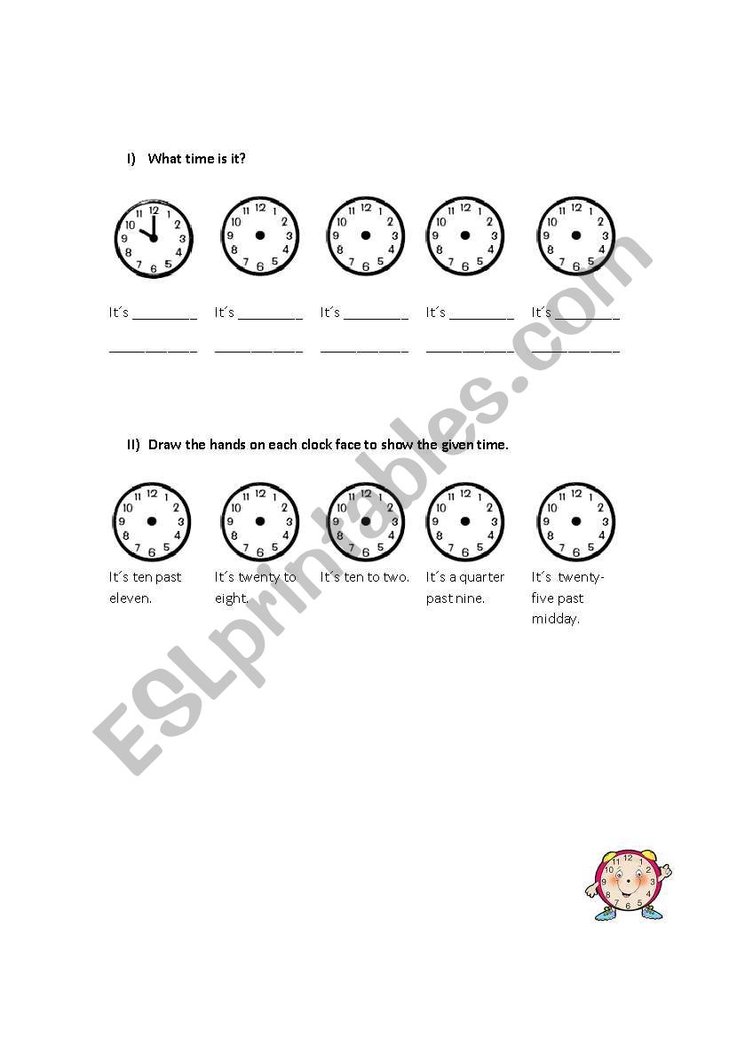 Telling the Time worksheet