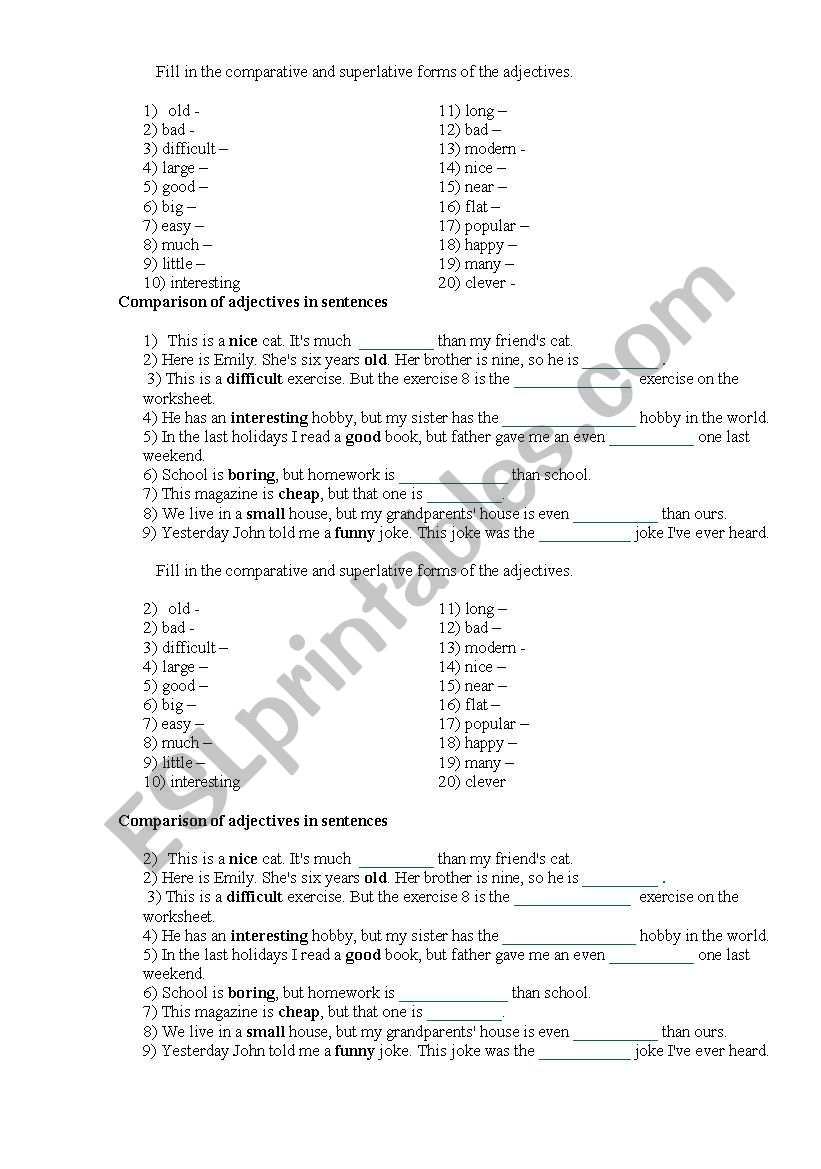 EXERCISES worksheet