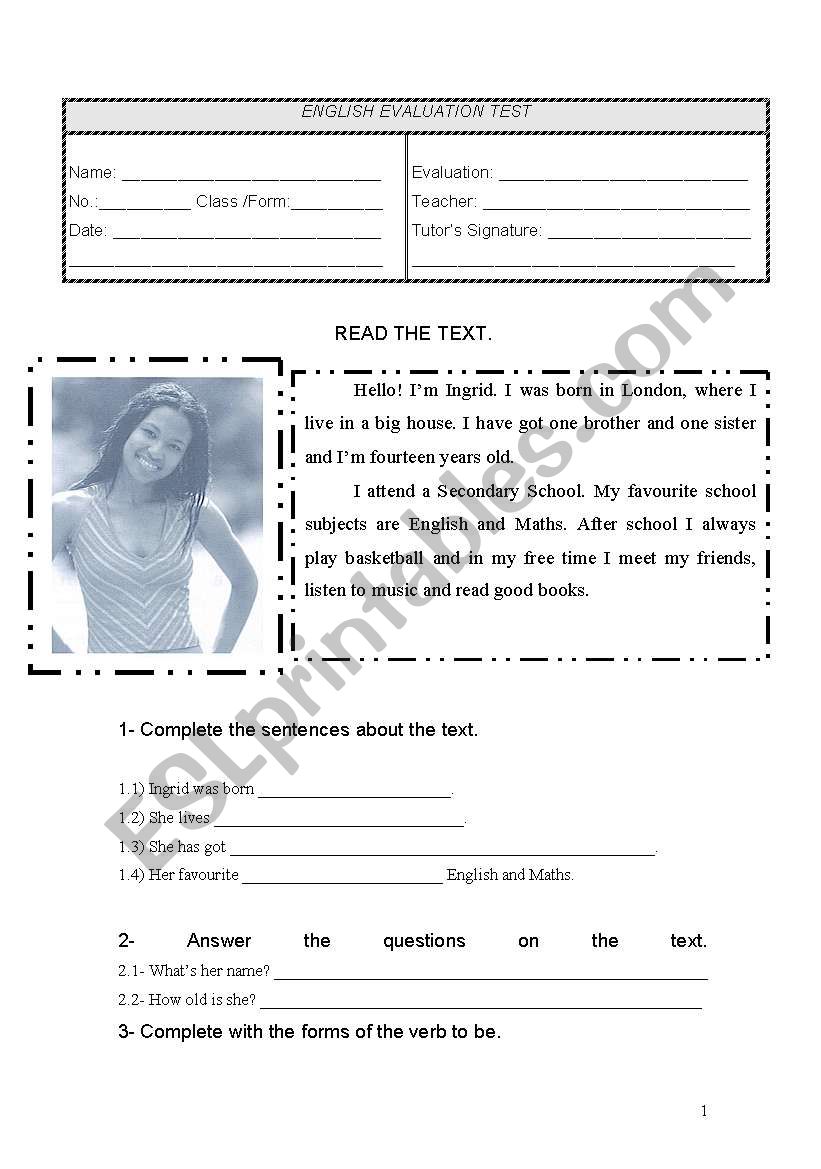 Past simple worksheet