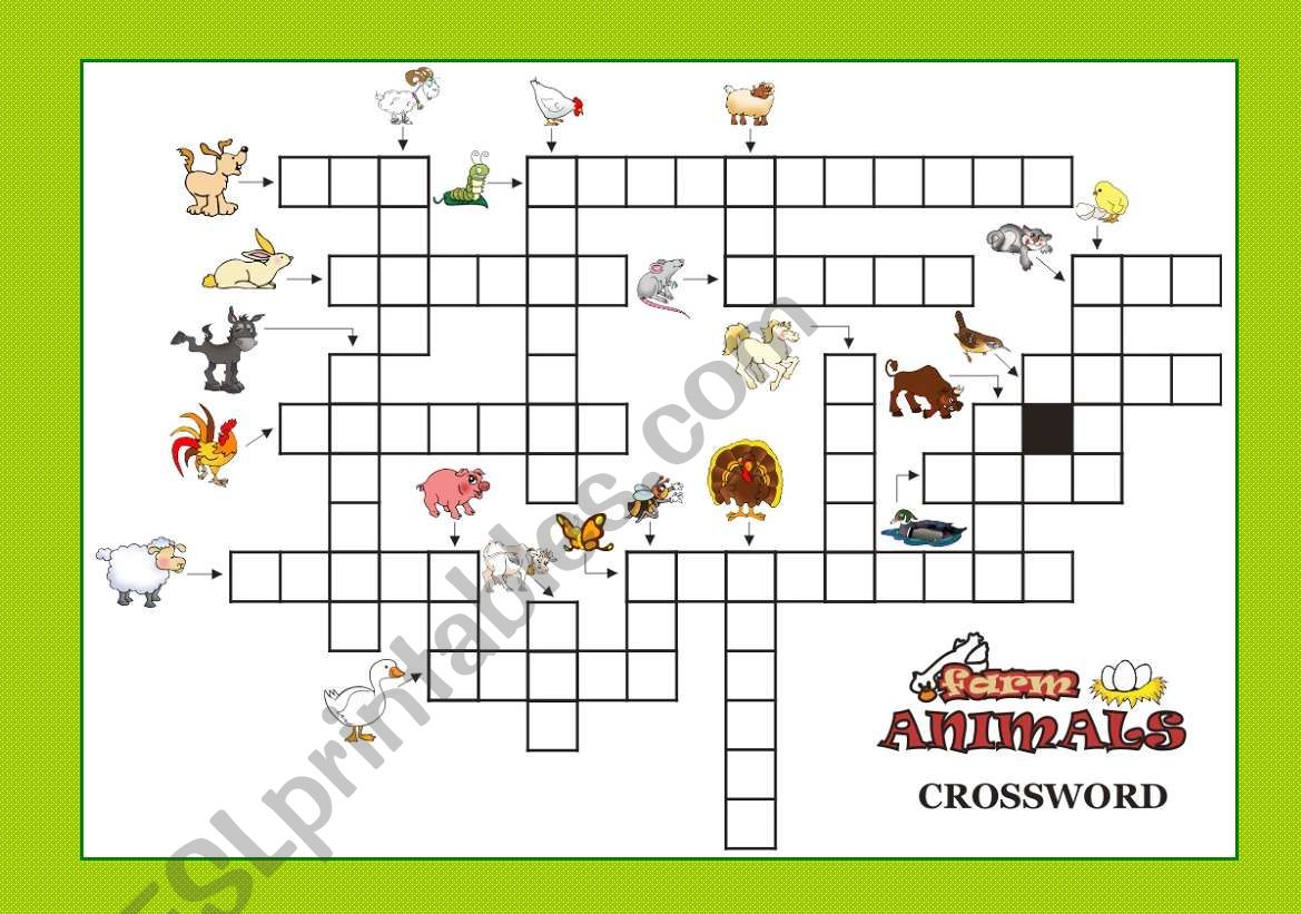 FARM ANIMALS - Crossword worksheet