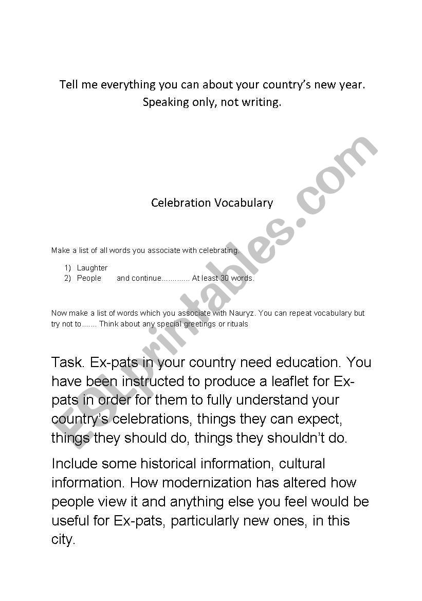 Celebrating New Year in your country