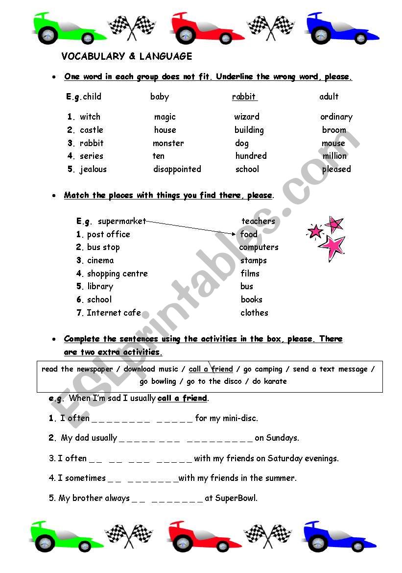 vocabulary practice worksheet