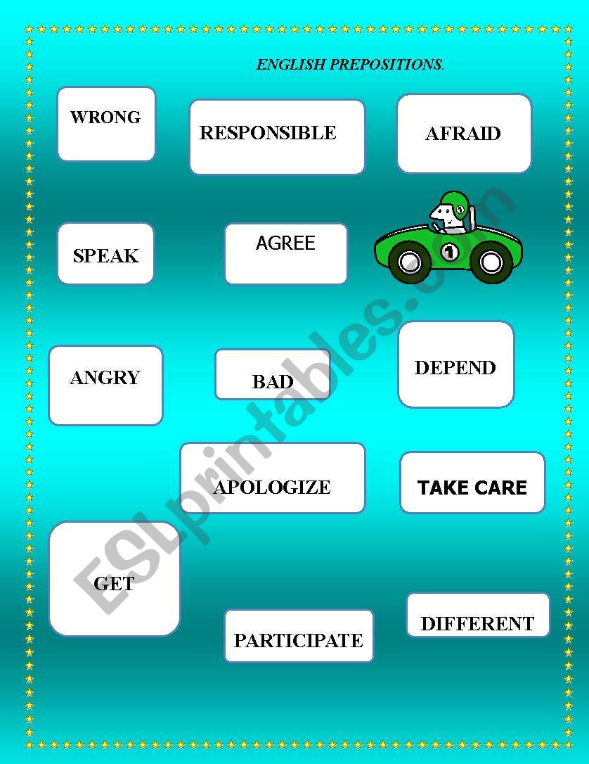 ENGLISH PREPOSITIONS worksheet