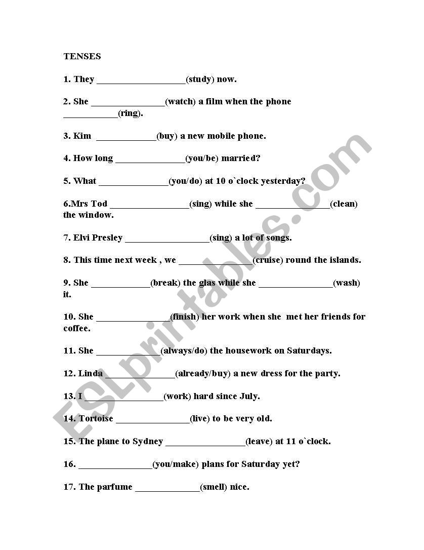 TENSES  worksheet