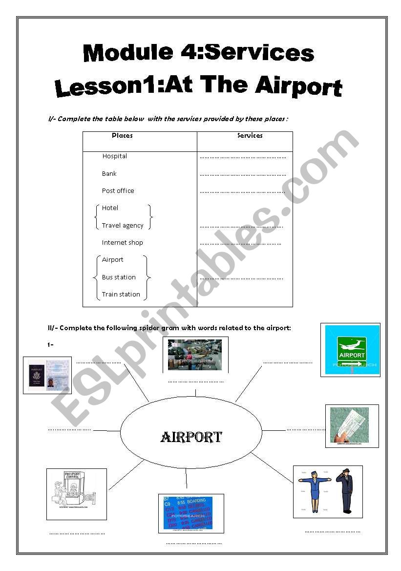 at the airport worksheet