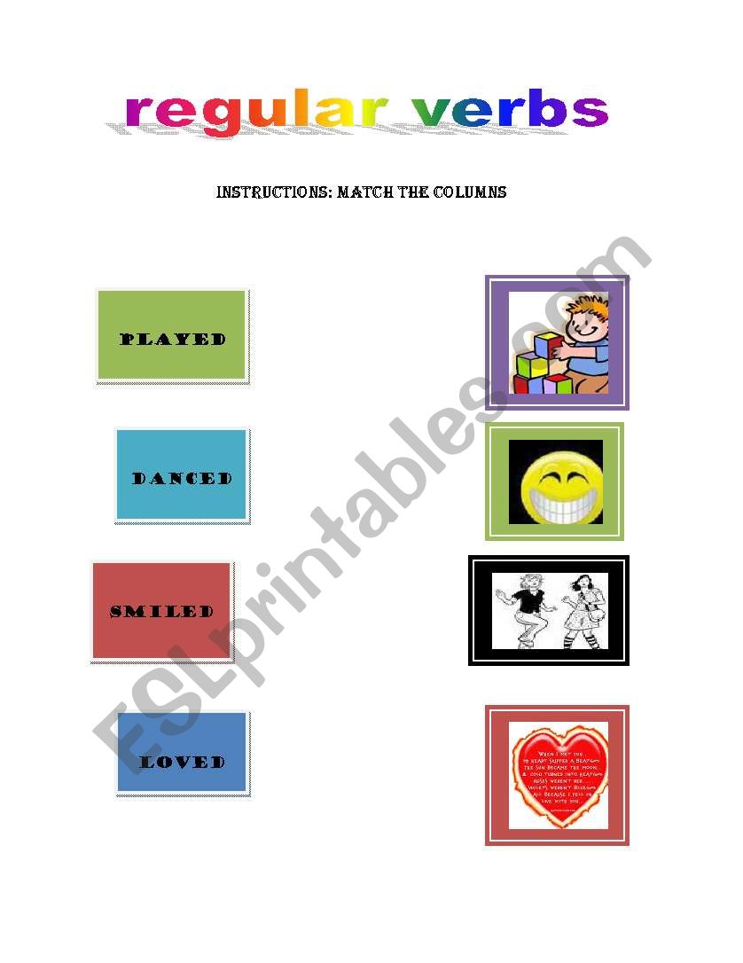 regular verbs worksheet