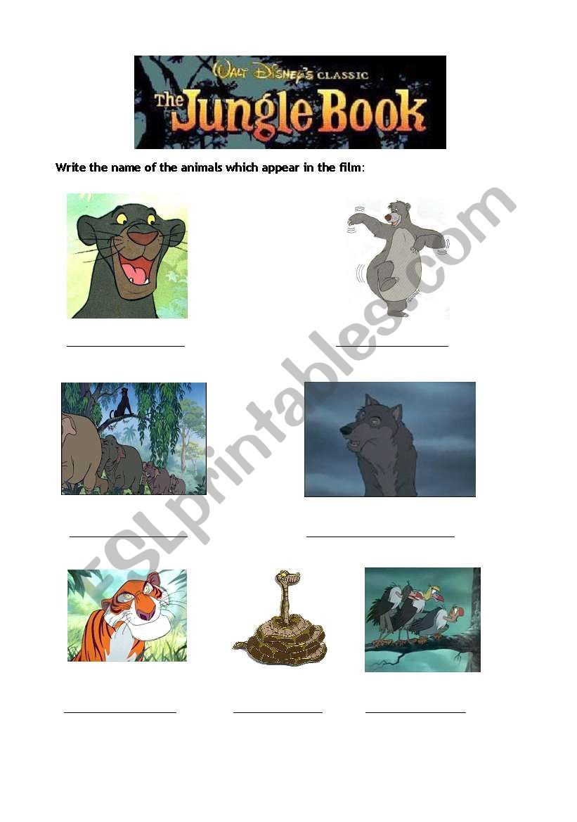 The Jungle Book  worksheet