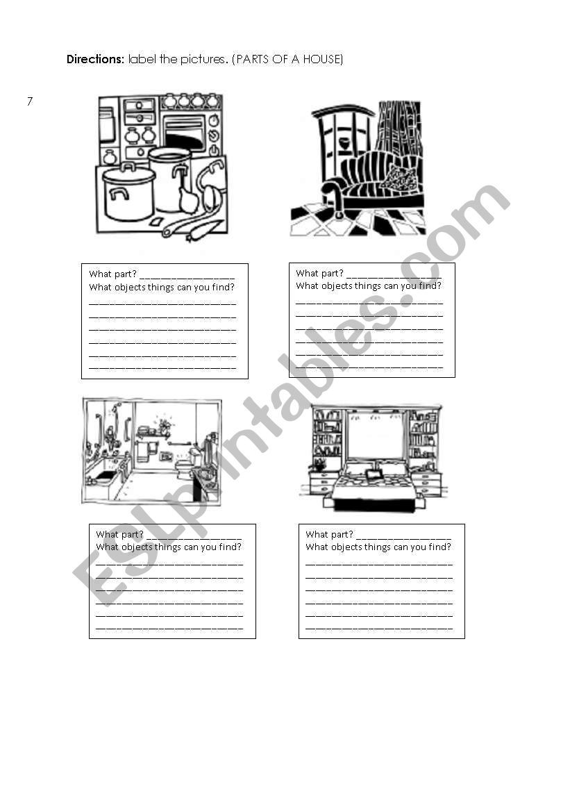 House parts worksheet