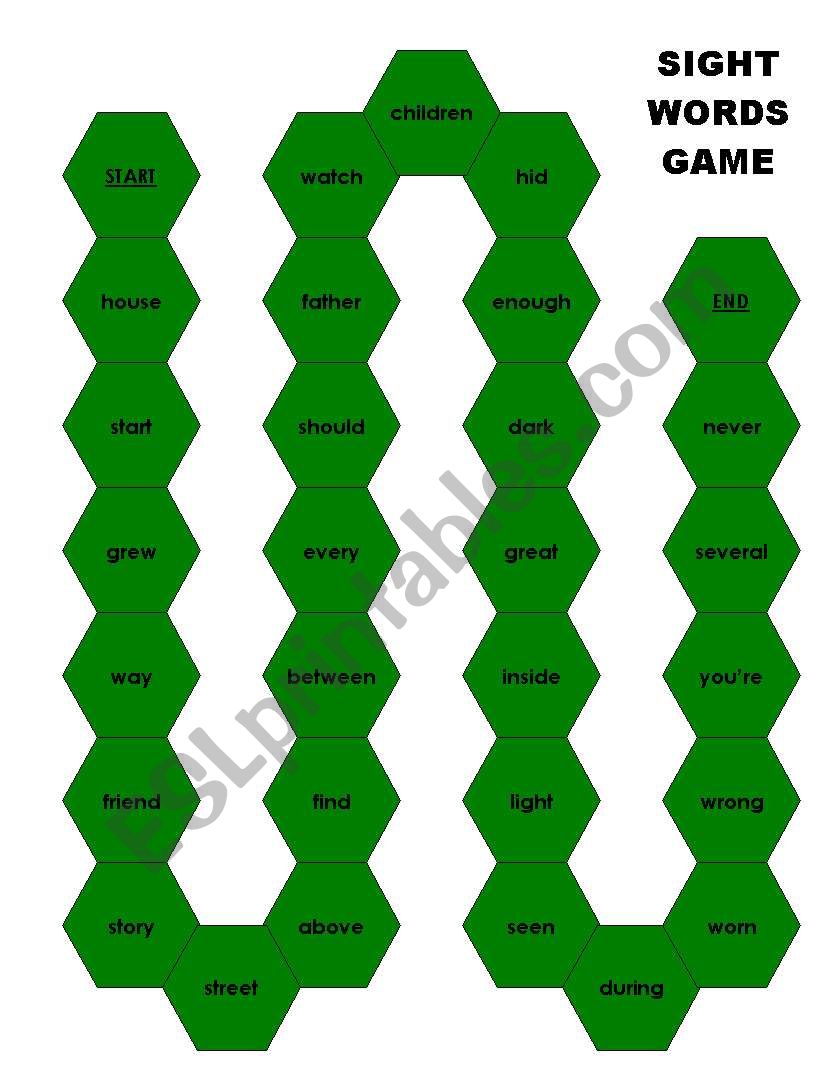 Sight Word Game 5 worksheet