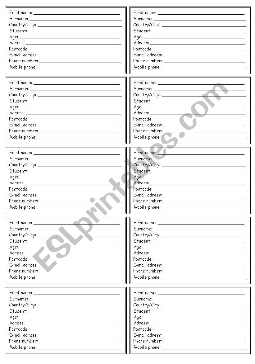 Form worksheet