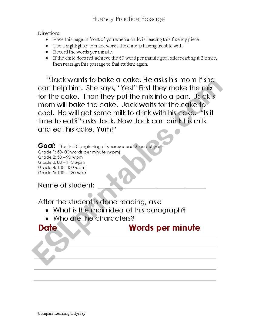 Long A  worksheet