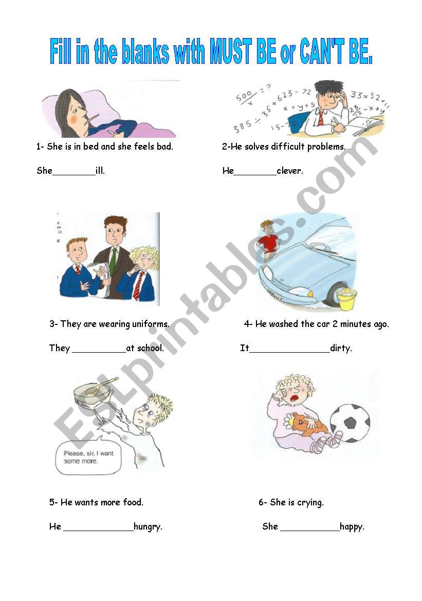 modal verbs of deduction worksheet