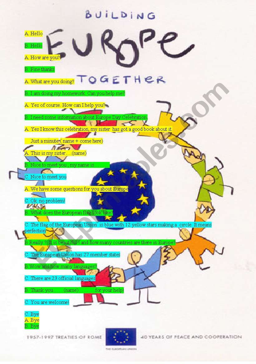 easy dialogue about Europe day