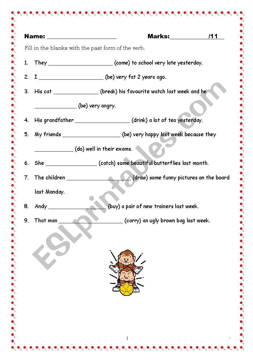 Past Tense Exercise worksheet