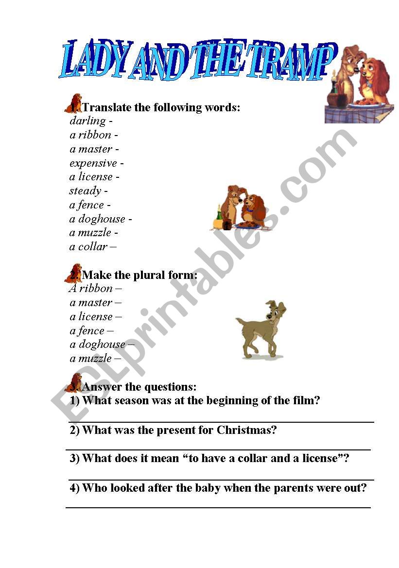 Lady and the Tramp-1 worksheet