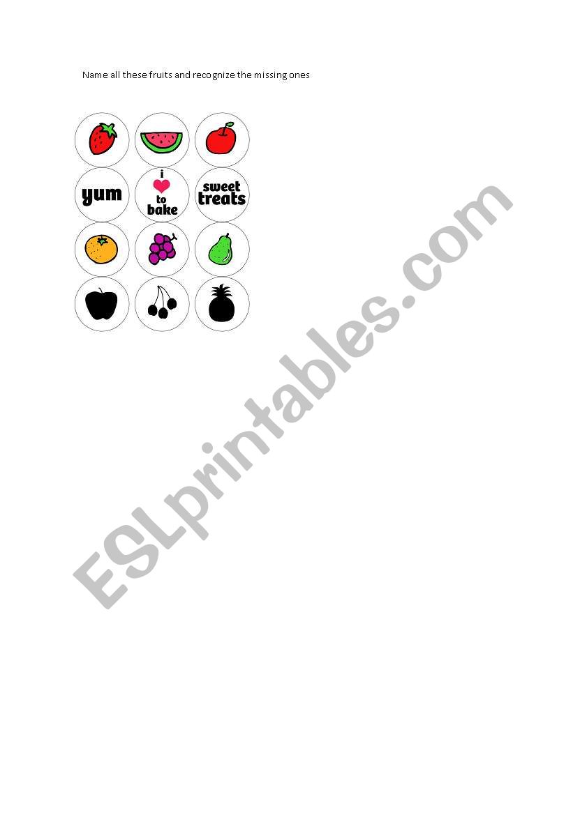 Fruits worksheet