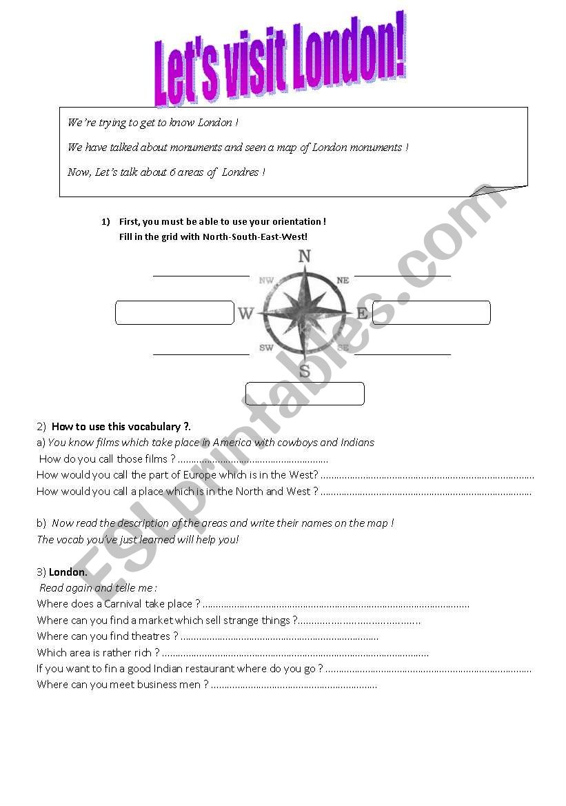 Lets visit London! (2/4) part 1 - Woksheet
