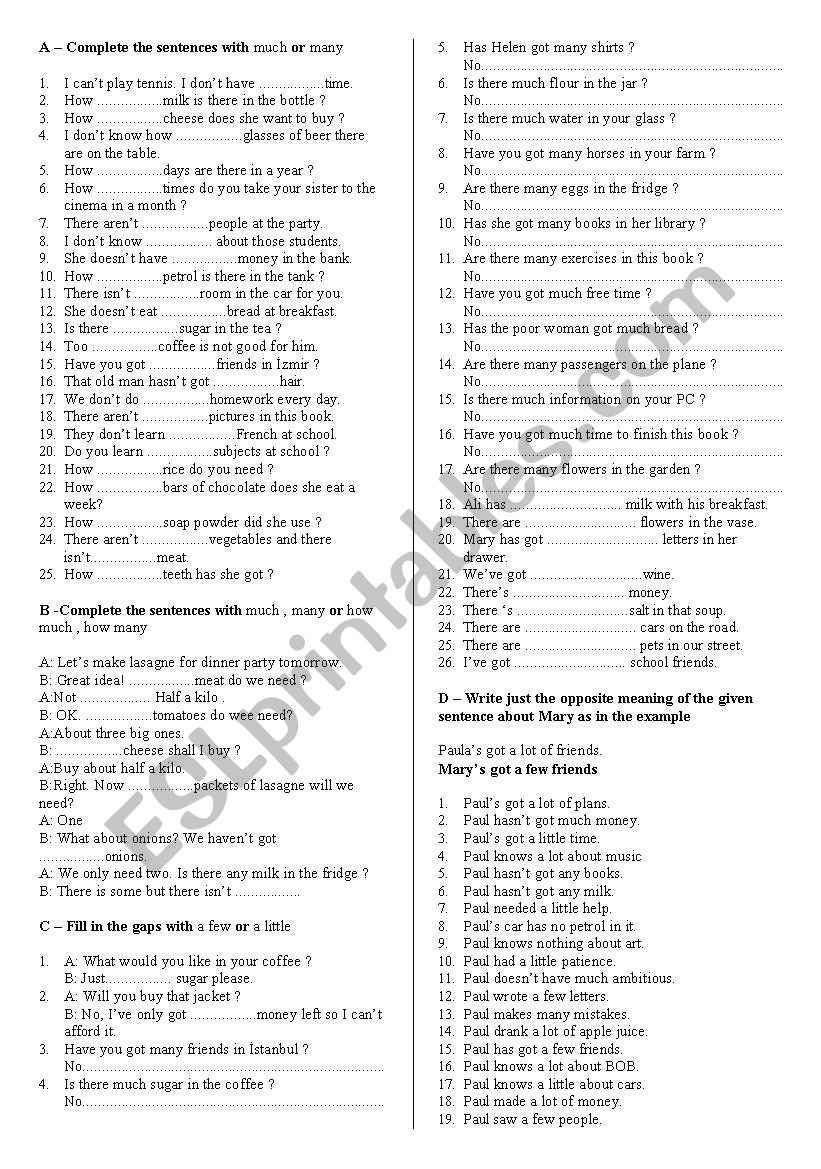 Countalbles Uncountables  worksheet