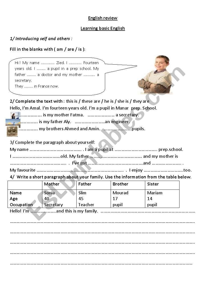 English review worksheet