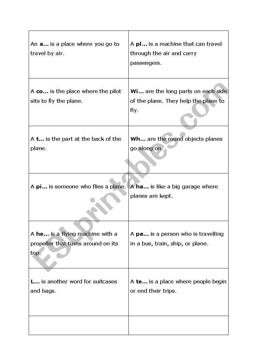 Airport Quiz Help worksheet