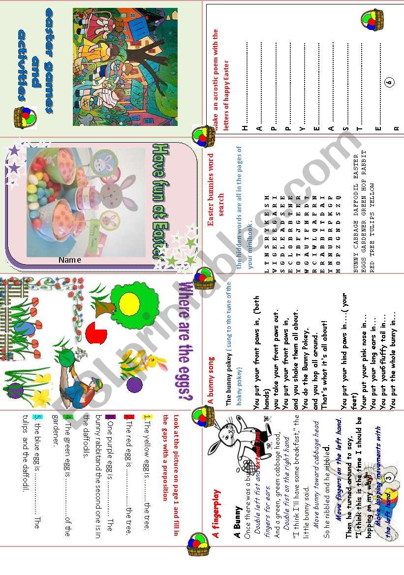 Easter fun activities worksheet