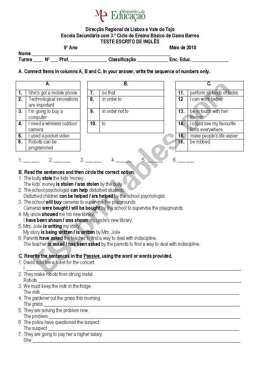 Passive Voice worksheet