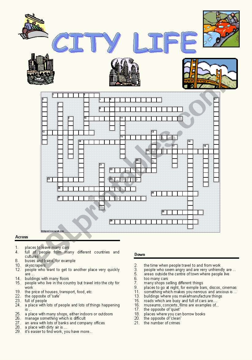 City Life worksheet