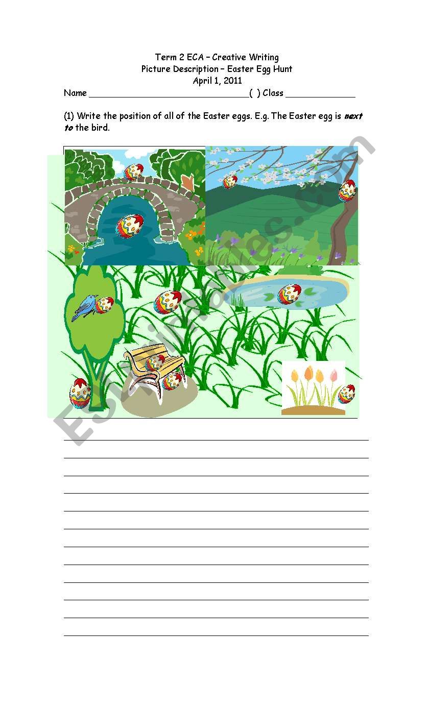 Easter writing activity worksheet