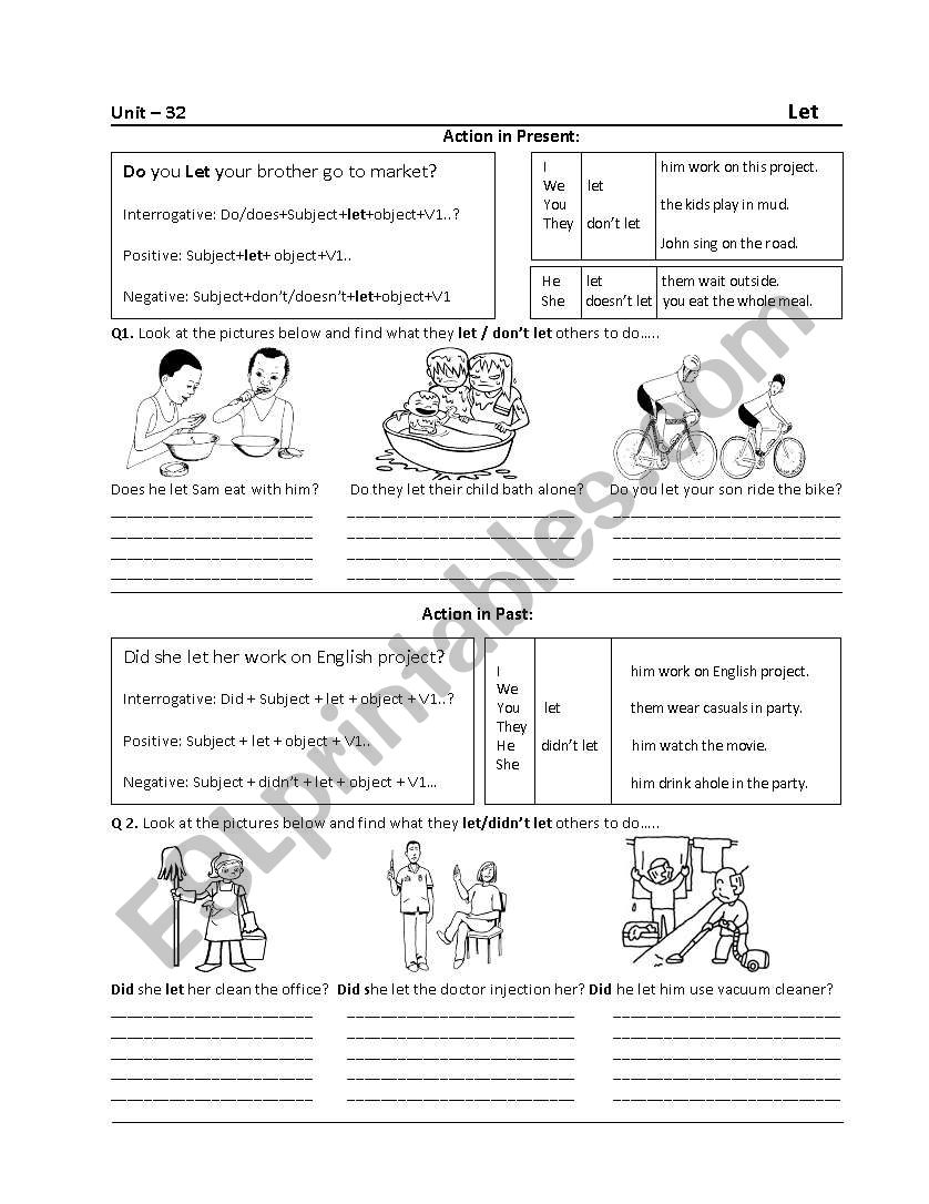 USE OF LET : Use in different ways