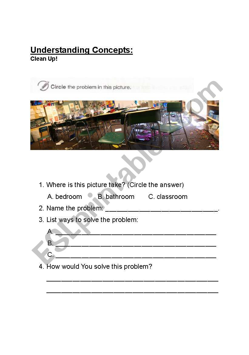 Problem-Solution wkst worksheet