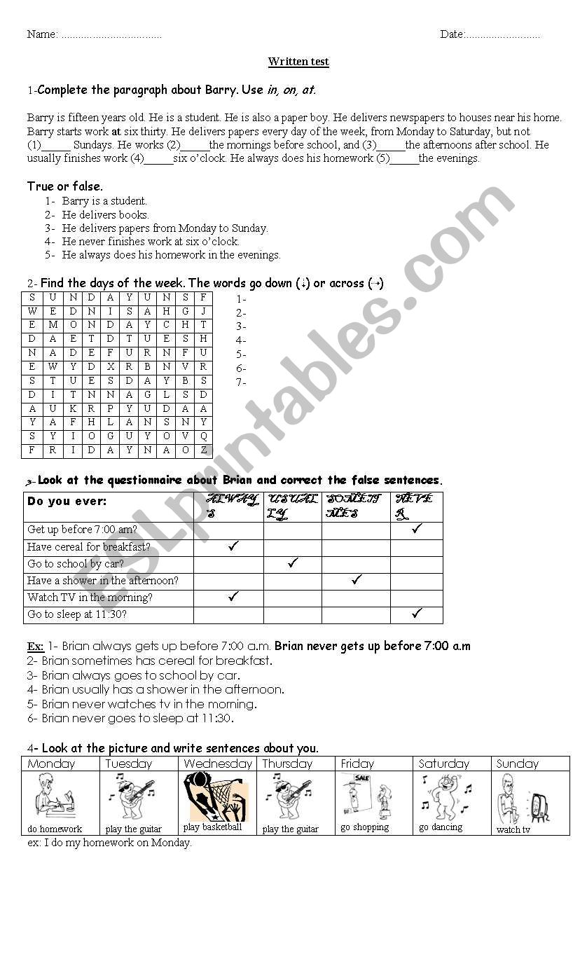 present simple worksheet