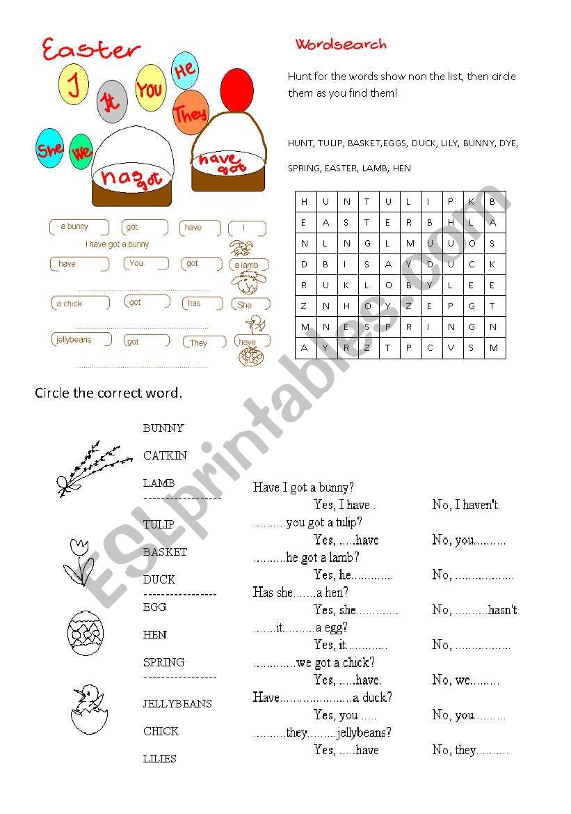 Easter / have got worksheet