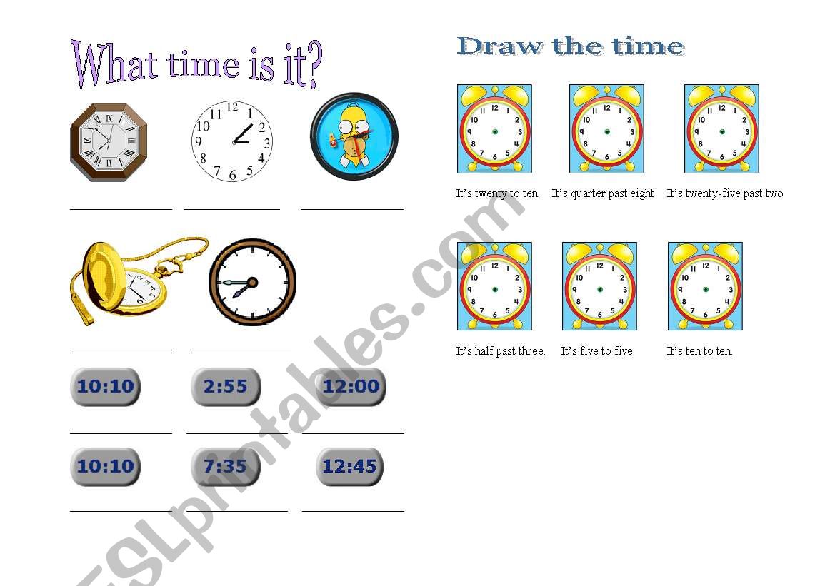 What time is it? worksheet