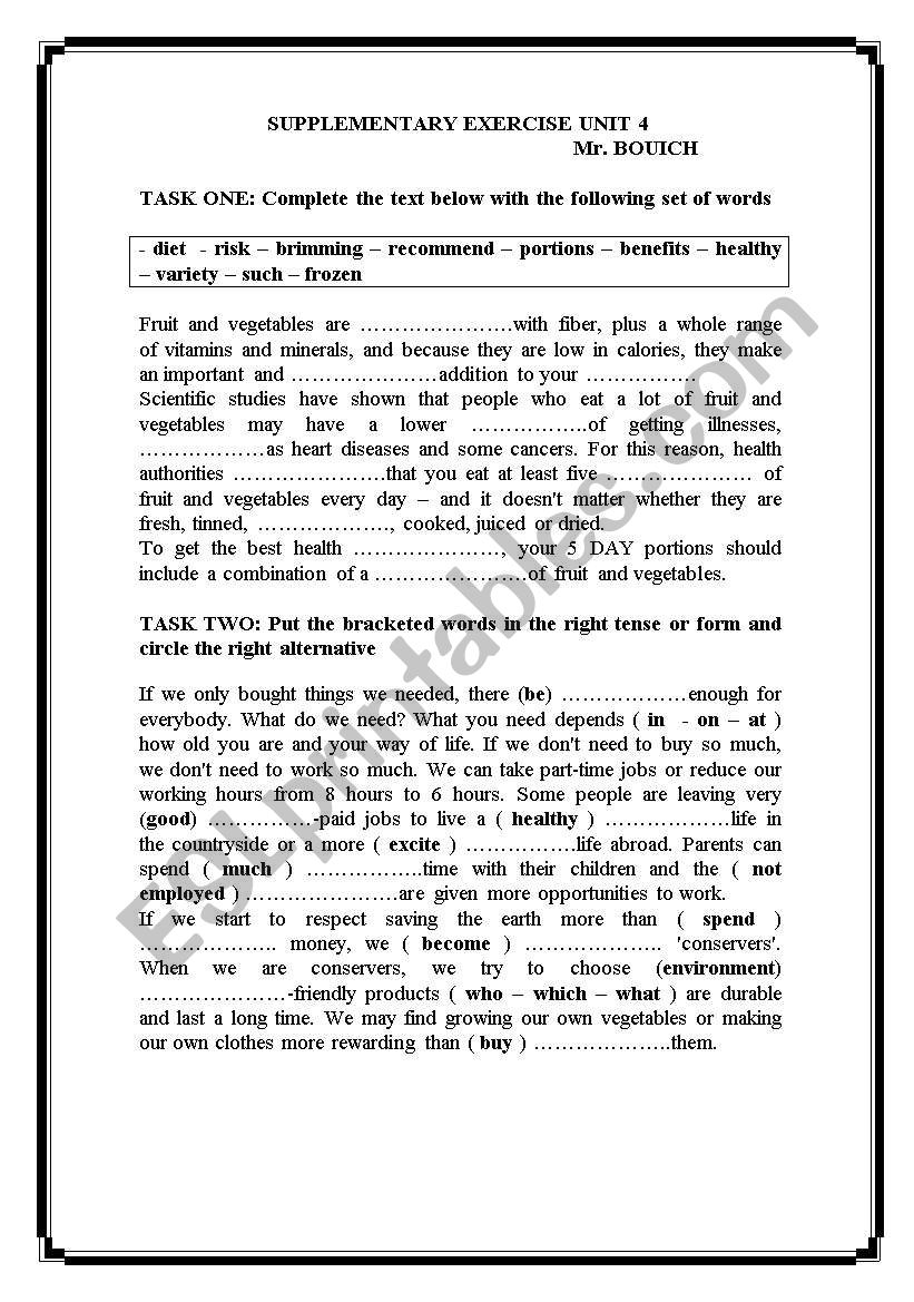 life issues worksheet