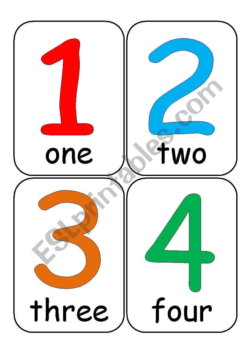 Number Flashcards worksheet