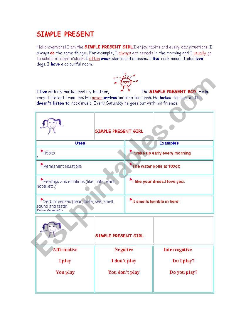  Simple present worksheet