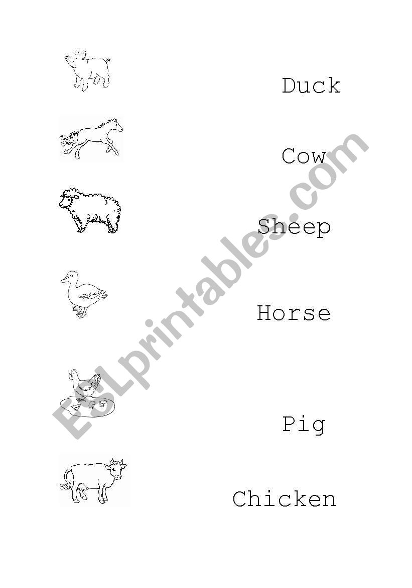 farm animals worksheet