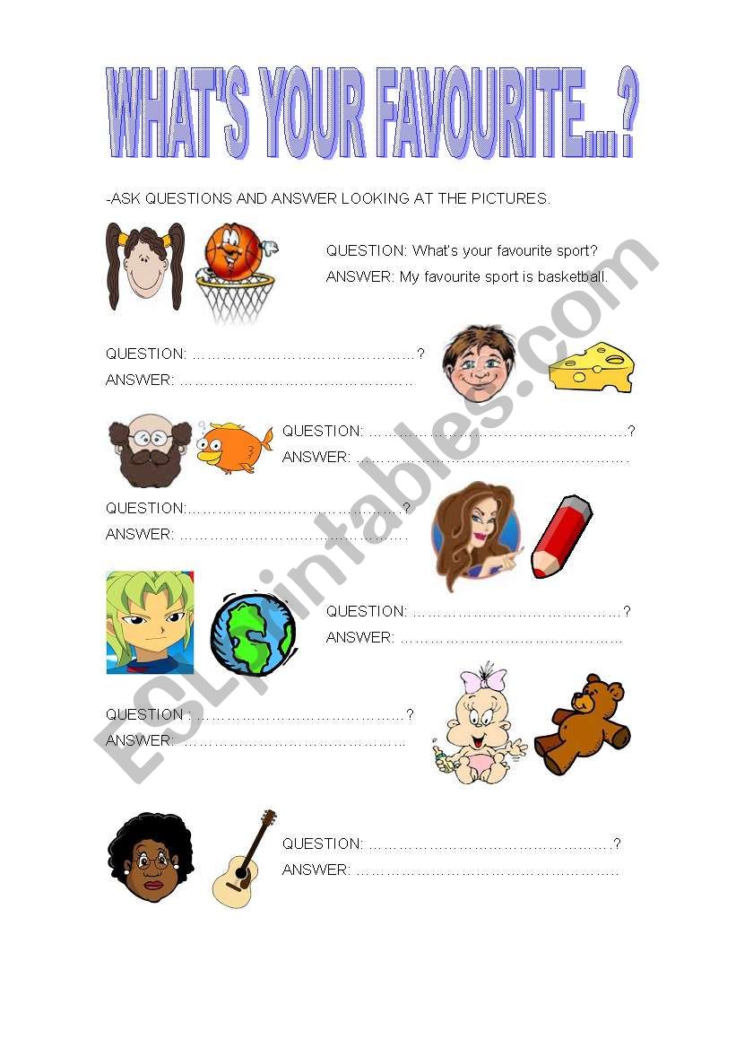 Whats your favourite...? worksheet