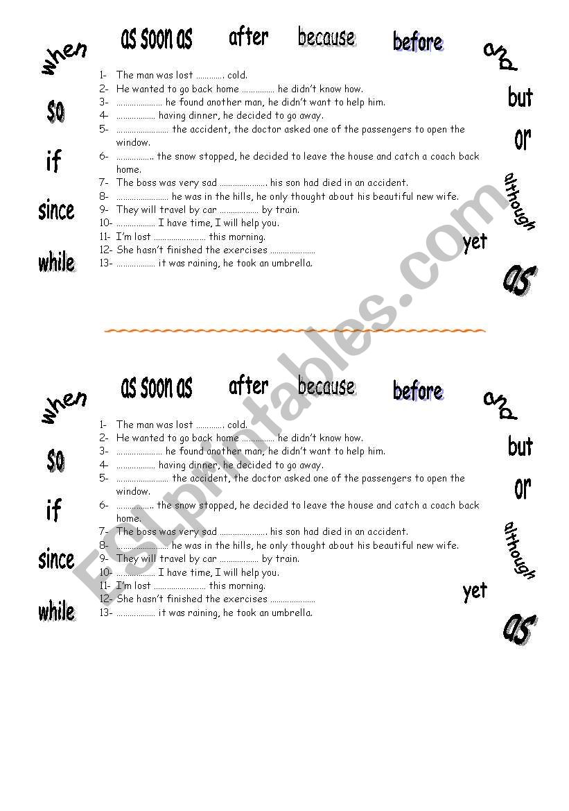 linking words worksheet